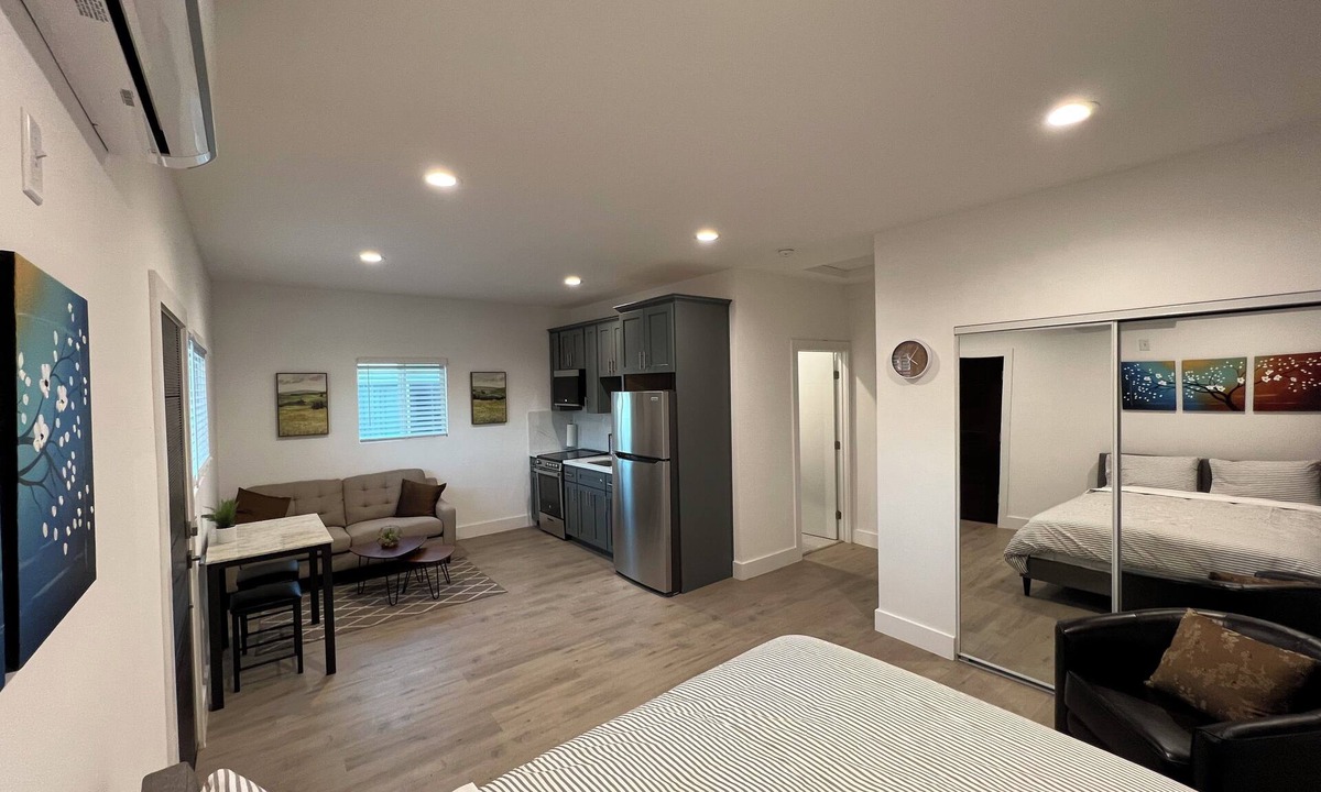 Canoga Park Apartment | Brand-New Modern Studio with Your Own Private Yard Oasis