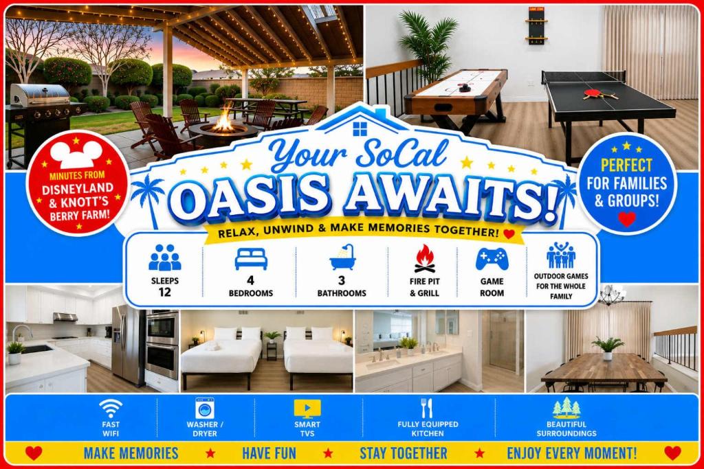 La Palma House | CA2 House SoCal Oasis Newly Renovated Game Room
