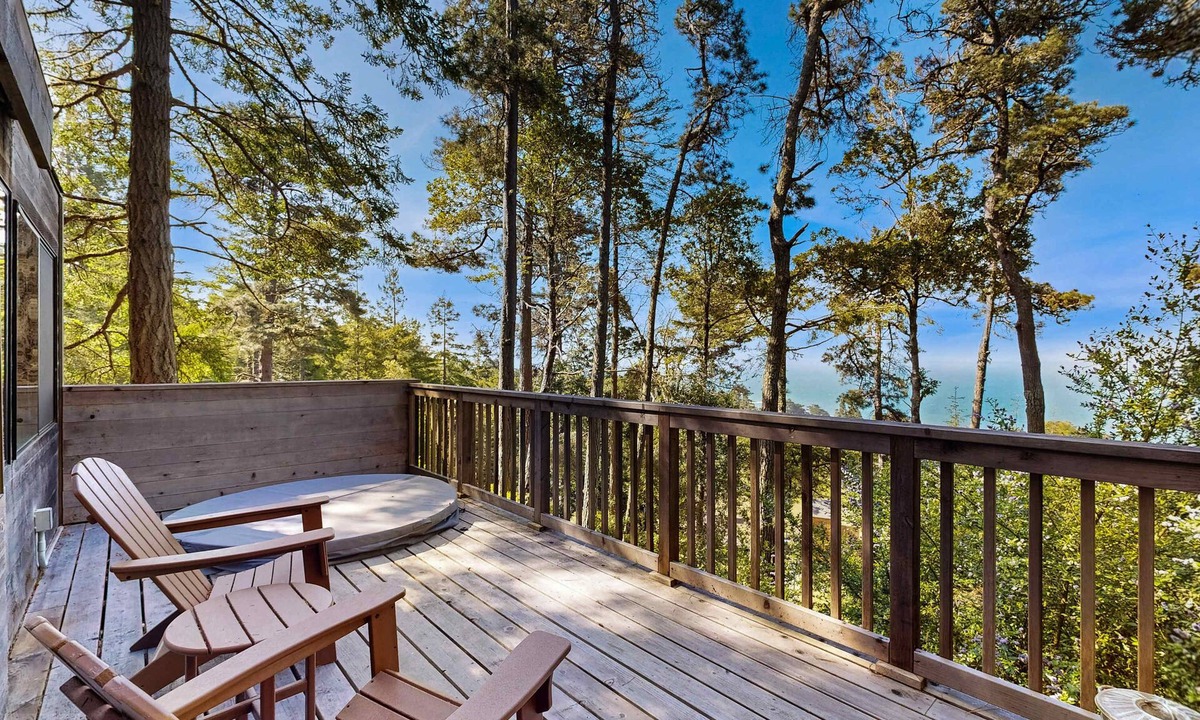 Sea Ranch House | Forested cabin with private hot tub & ocean views