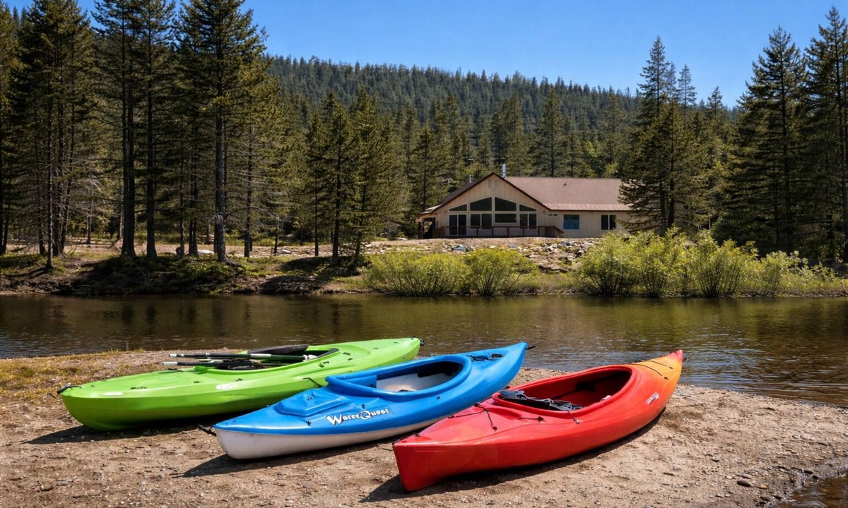 Tahoe National Forest Cabin | Lake & Riverfront 21-Acre Lodge
