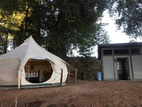 Los Gatos House | Lotus Yurt in Vineyard Overlooking Monterey Bay near Los Gatos, California