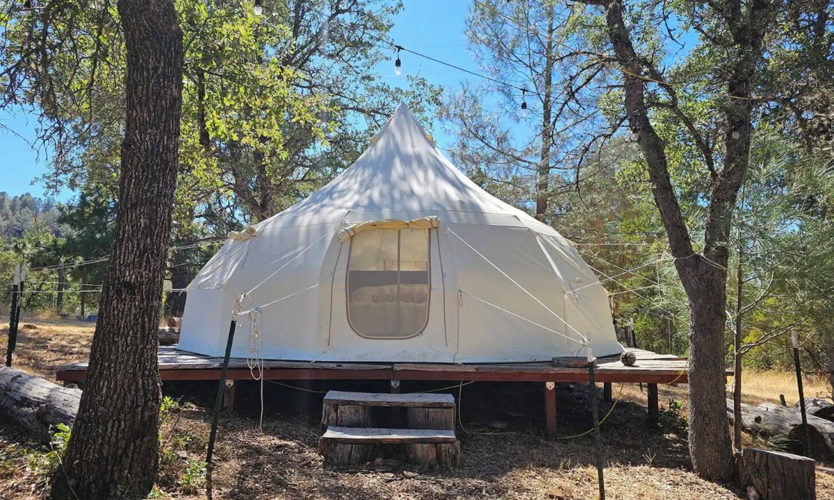 Mountain Ranch RV Rental | Luxury Lotus Tent in Sierras Gold Country