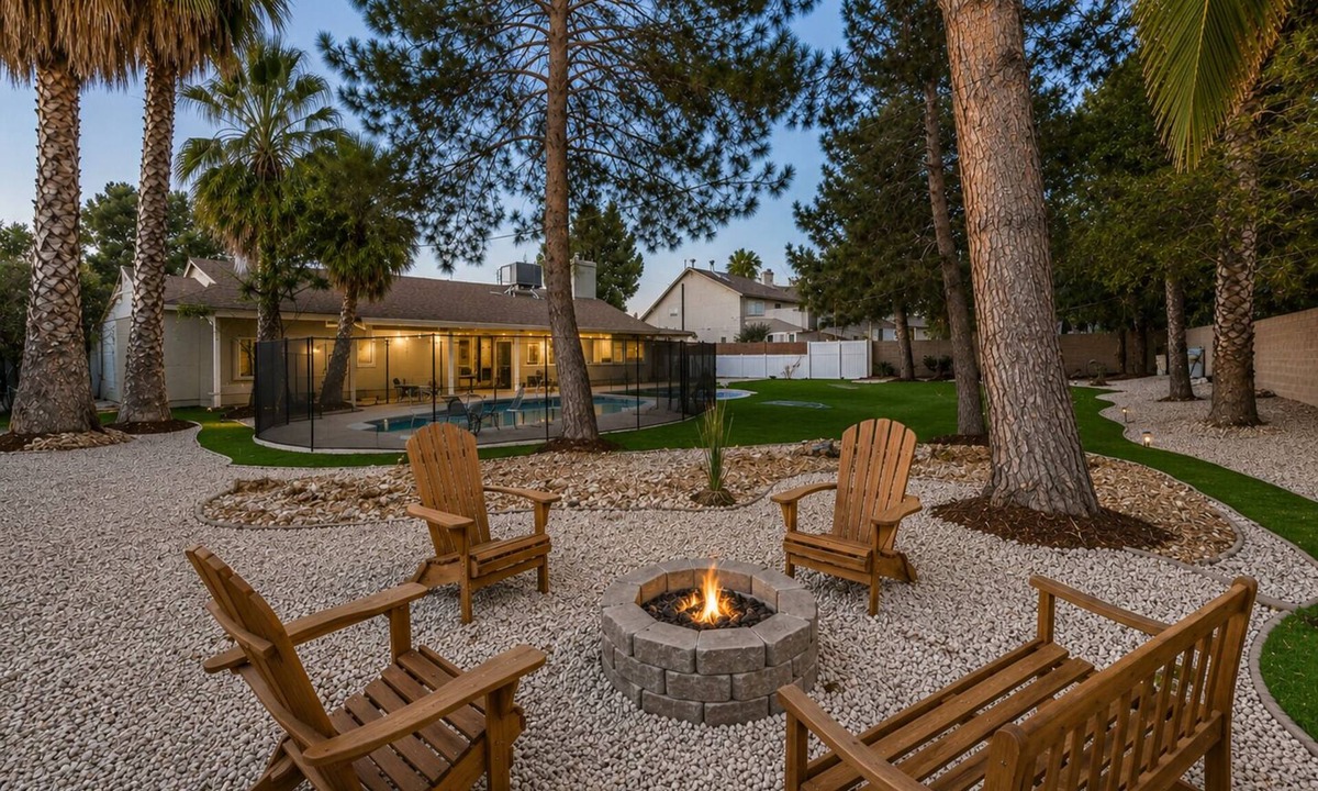 Paradise Villa | Near Convention Center HUGE BACKYARD ONE STORY VILLA BIG POOL STYLISH GAME ROOM