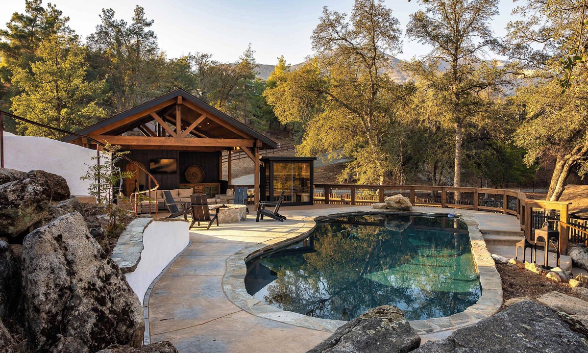 Three Rivers House | Prime Sequoia Stay: Pool Hot Tub Sauna Views