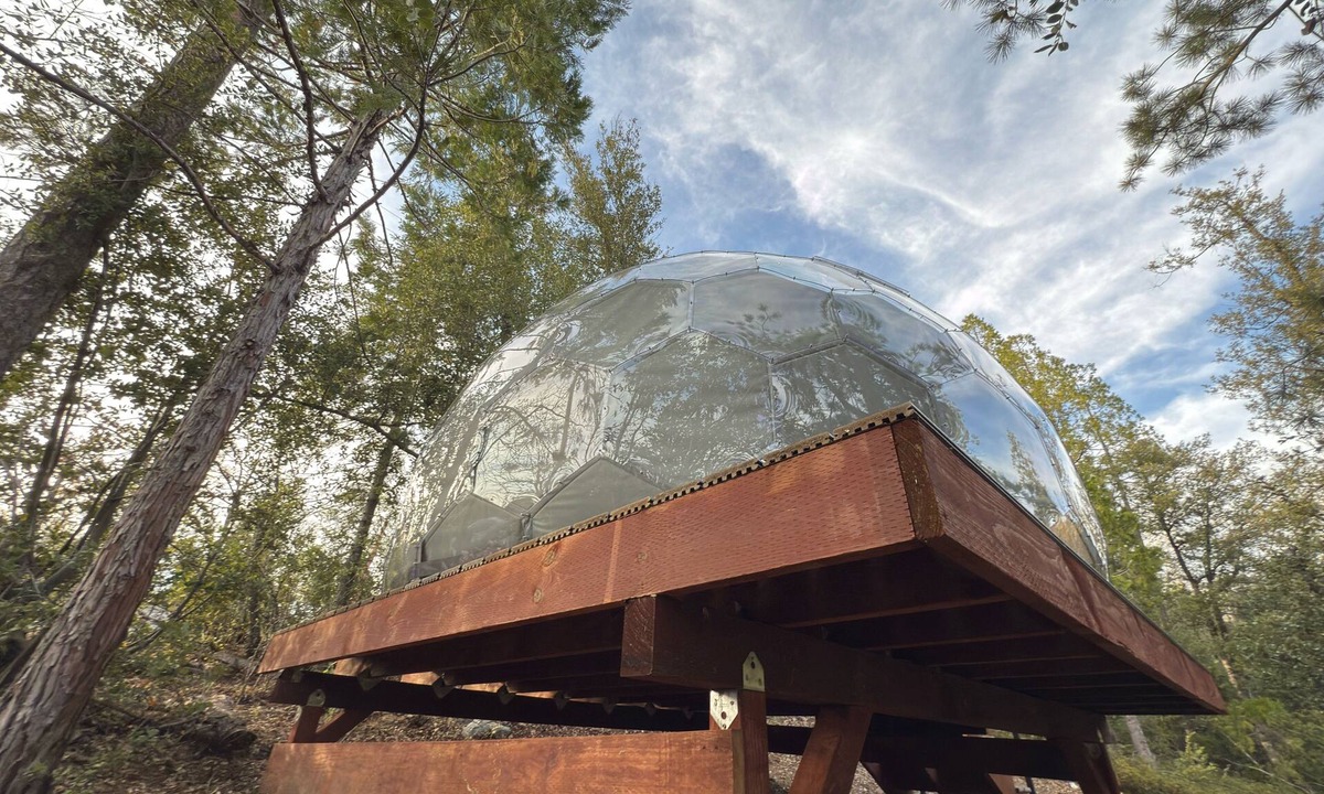 Bass Lake Cottage | Stargazing dome with Forest Cottage/Lakefront Private Beach with canoe