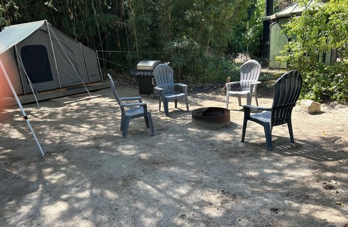 Three Rivers RV Rental | 12x12 Cabin Tent. camping with a little luxury.