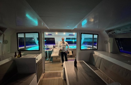 Ventura Boat Rental | 40 ft Catamaran Boatel w view in Ventura Harbor, Sleeps 6