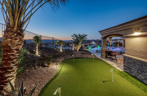 Lake Havasu City House | Custom Luxury 4 master suite home with cabana, large pool and twin 60’ RV bays!
