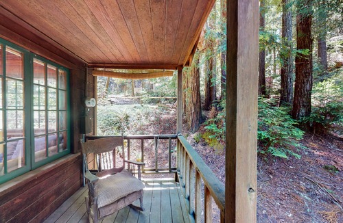 Cazadero Cabin | Dog-friendly cottage in the redwoods with private hot tub & amazing deck