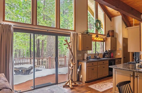 Dorrington Cabin | Evergreen Pinecone Cottage Hot Tub Pool Access Espresso A/C