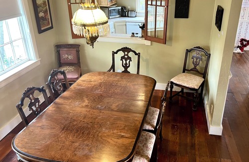 Jackson House | Farmhouse w Hot Tub, charming gardens, serenity, walk to Main Street! EV Charger