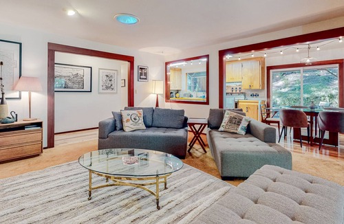 Cazadero House | Forested home near the river with a hot tub, deck, playground, & washer/dryer