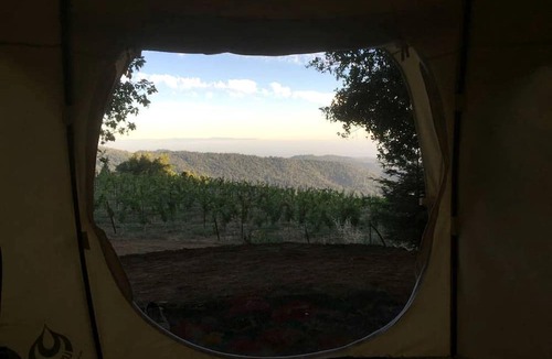 Los Gatos RV Rental | Lotus Yurt in Vineyard Overlooking Monterey Bay near Los Gatos, California