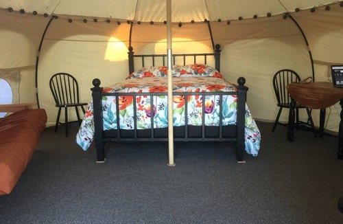 Los Gatos RV Rental | Lotus Yurt in Vineyard Overlooking Monterey Bay near Los Gatos, California