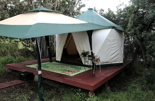El Cajon RV Rental | Lovely Glamping Tent for Three with a Shared Pool near Lakeside, California