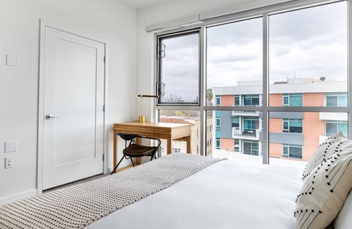 Carthay Circle Apartment | Luxe Fairfax 2BR w/ W/D, Pool, Private Patio, near WF + TJ, by Blueground