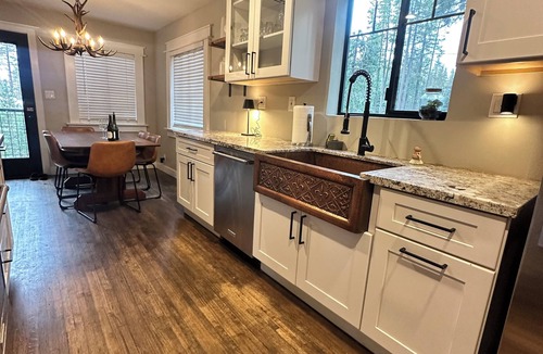 Soda Springs Ski Chalet | Magical riverfront Swiss-inspired Chalet with hot tub