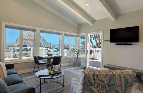 Morro Bay Condo | Ocean front, rock view: Salty Sister 3Bdrm with outdoor patios to gather