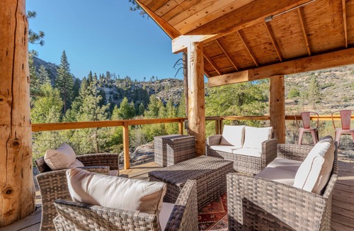 Springville House | Off-grid cabin with waterfall views at Peppermint Falls Ranch