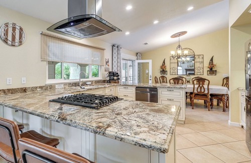 Atwater House | Outdoor Kitchen & Patio! Central Valley Hacienda