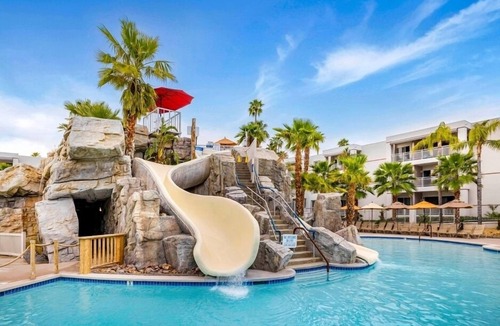 Canyon Corridor Villa | Palm Springs | Palm Springs Oasis Stay | Pool & Water Slide | 2BR