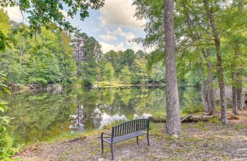Newnan House | Pool & Deck: Pond-View Getaway in Newnan!