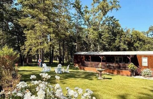 North Fork House | Private Creekside Cabin Hot Tub Sauna Views