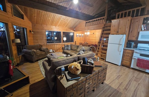 Green Valley Lake Cabin | Spacious 2-bedroom 2 bath cabin with one car attached garage and sunset views.