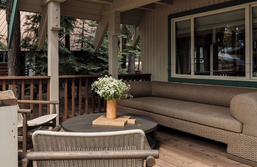 Chamberlands Cabin | The Homewood, Designer A-frame Cabin, West Shore, Sleeps 10, Private Beach Club