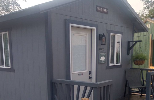 Imlay Cabin | Wyatt Earp, has a queen bed, and has it's own bathroom.