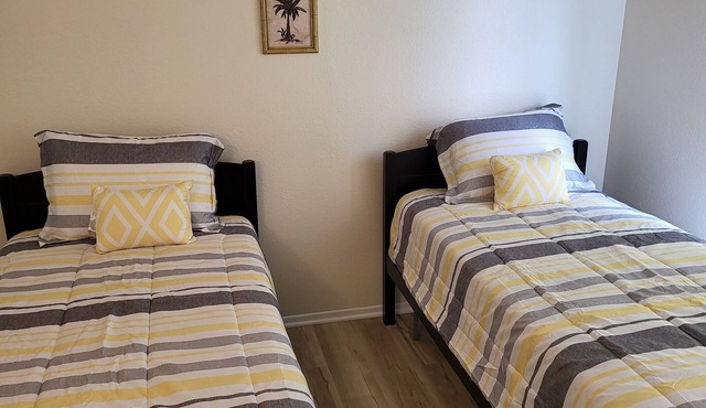 Cozy 4-bedroom house has WiFi and AC in superb Lancaster, a game room & hot tub.