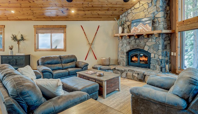 Lavish estate with luxe interior, loft, 2 W/Ds, grill, 2 kitchens, & fireplace