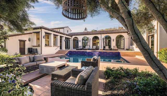 Luxury Spanish Mission Estate Near Solvang with Pool, Spa, Sauna, Bocce & Views