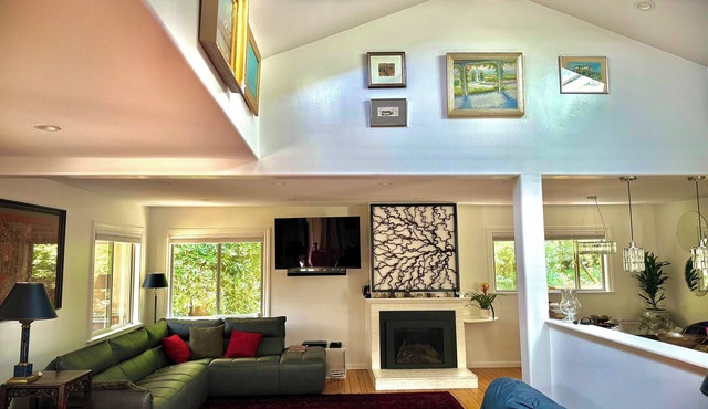 One of a kind, modern, nature lovers dream home on a creek in redwoods