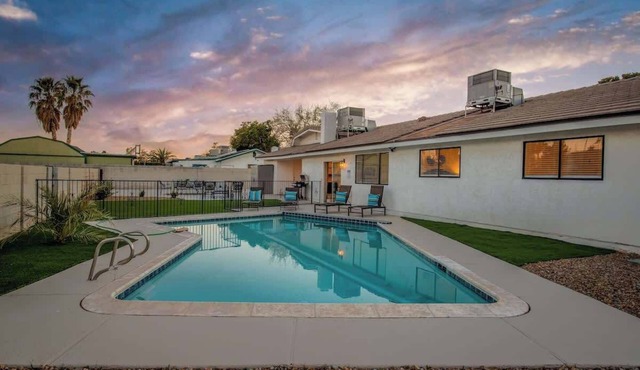 Pool & Games at New 4BR Modern Oasis Retreat in North Las Vegas