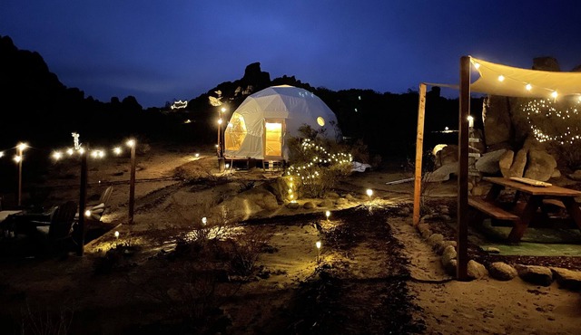 Private Hilltop Glamping Dome with Pool Joshua Tree vibes just an hour from LA!