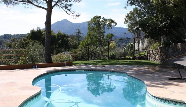 STUNNING SAN FRAN BAY/ MT TAM VIEWS, SLEEPS 6, LRG APT. w POOL, QUIET & CLEAN!!