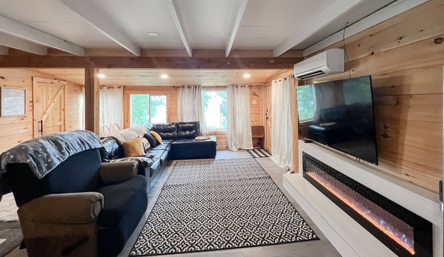 Updated waterfront cabin with fireplace, grill, and internet - dog-friendly in Franklin