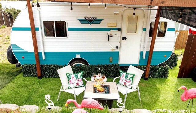 Vintage-Inspired Retro RV with Flamingo Theme Near Coast & Hiking Trails, El Cajon CA in El Cajon