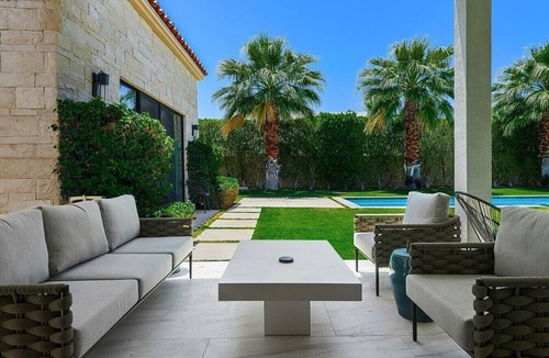Palm Springs House | Modern Villa In Guard-Gated Community, Solar, Lap Pool, Spa, Casita, Pizza Oven