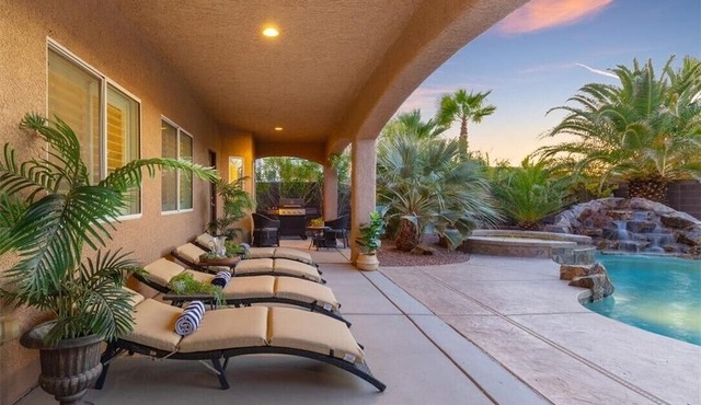 Gated single story 3 bed 3 bath 1 office house with private pool and spa