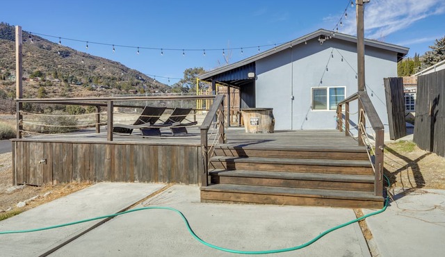 Private Deck & Views: Frazier Mountain Cabin